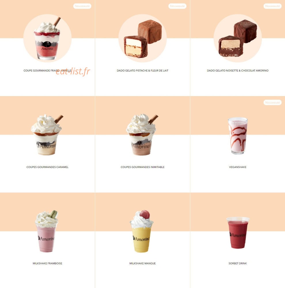 Amorino — carte page 7