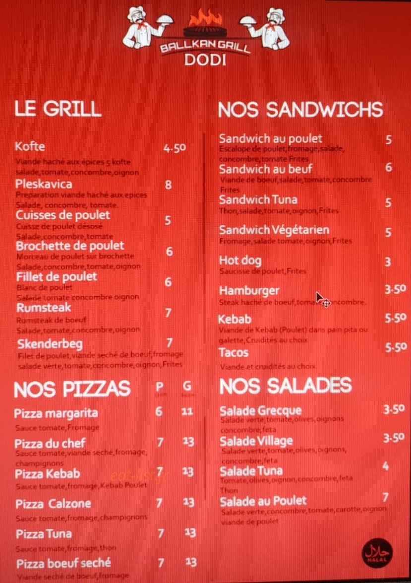 Ballkan Grill Dodi — carte page 2