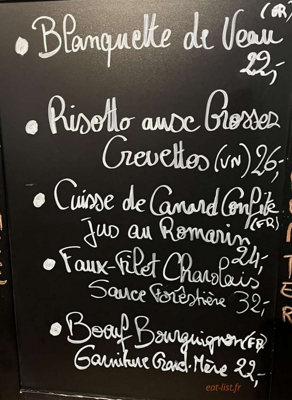 Bistrot Pop — carte page 1