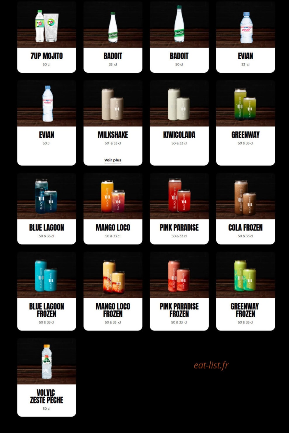 Black & White Burger — carte page 5