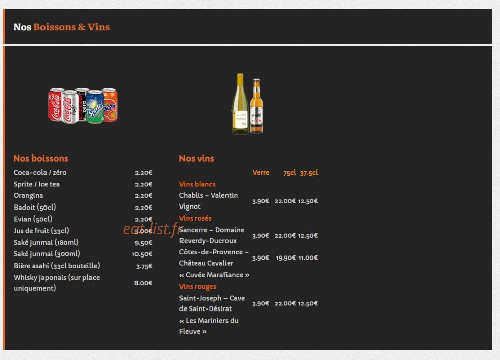 E-Sushi — carte page 9
