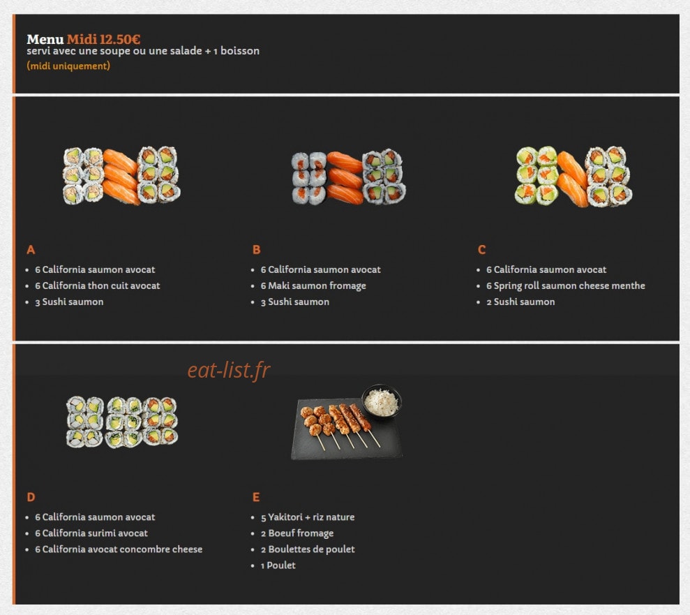 E-Sushi — carte page 2