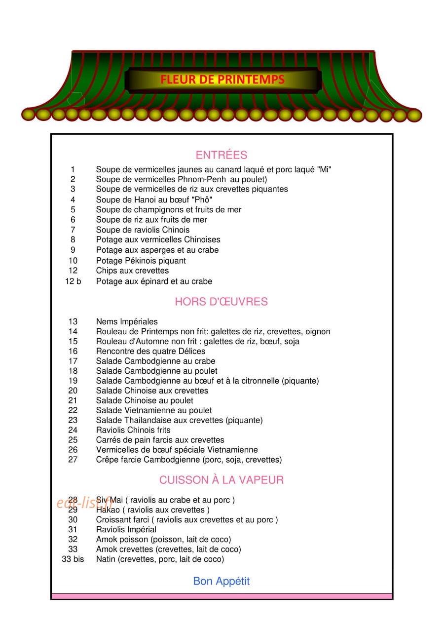 Fleur de Printemps — carte page 1