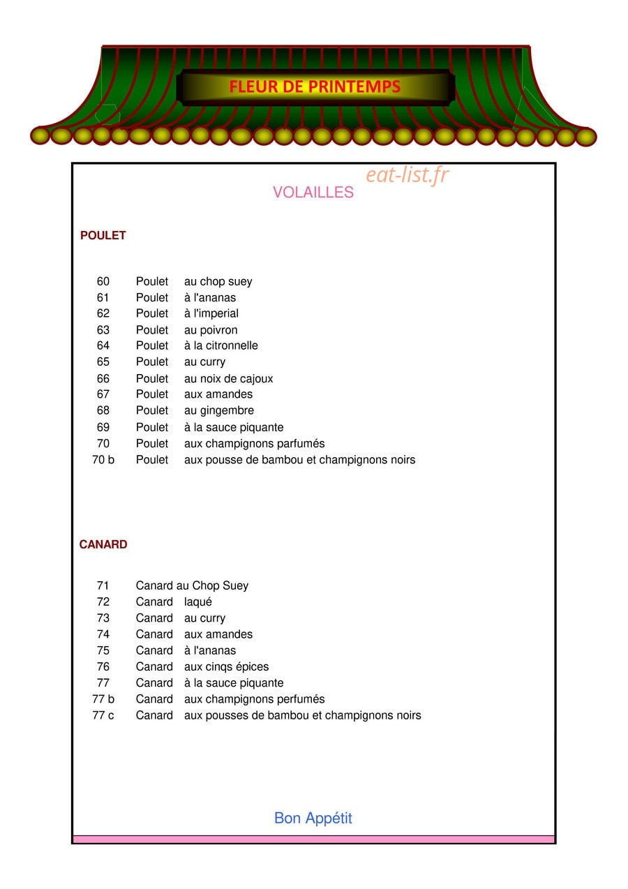 Fleur de Printemps — carte page 2