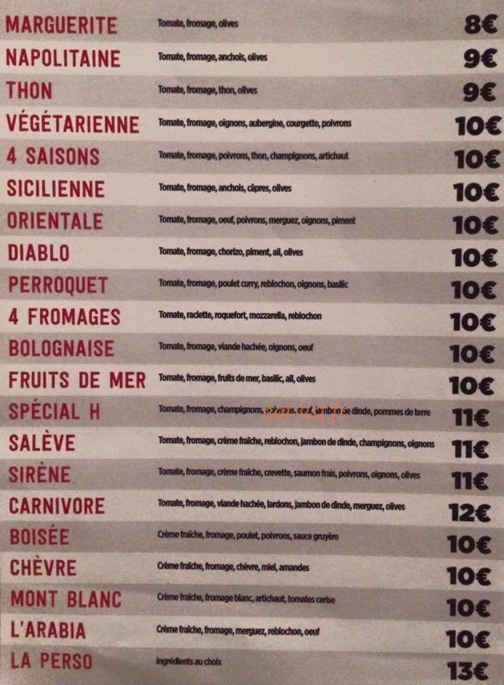 H'burger — carte page 2