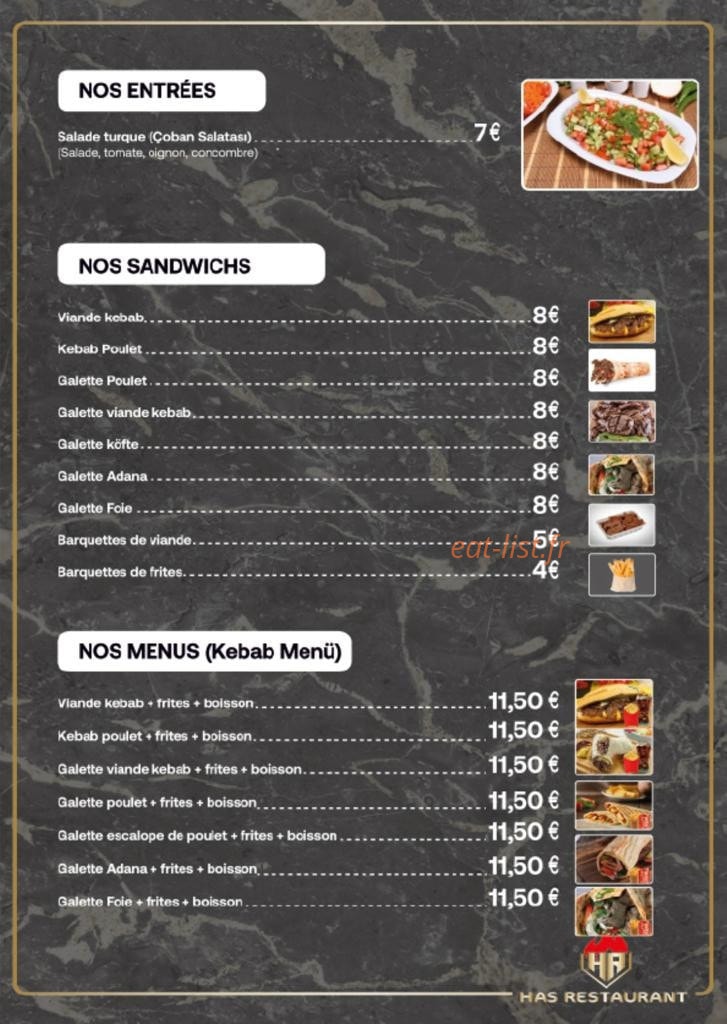 Has Restaurant — carte page 2