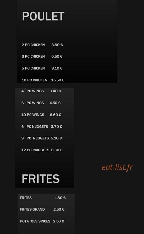 Issy Fried Chicken — carte page 3