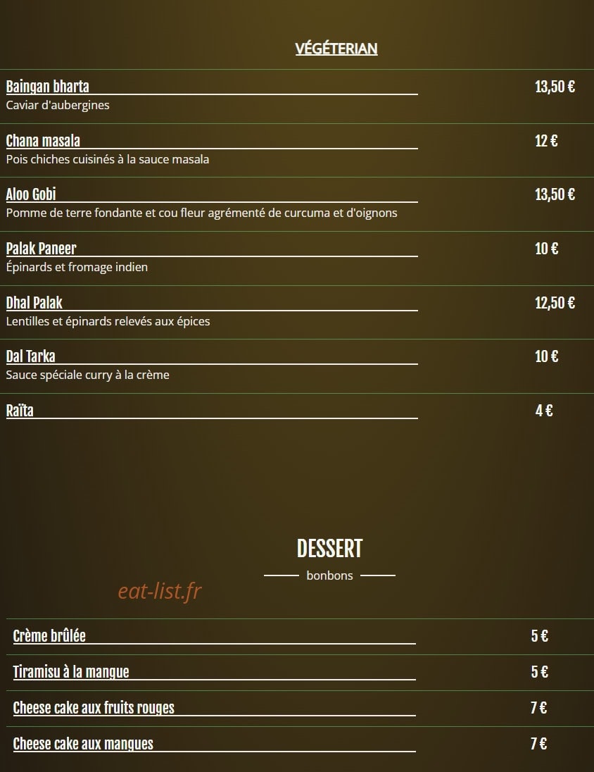 Kashmir pizza — carte page 5