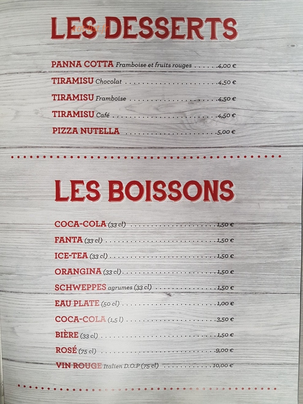 La Pizz' — carte page 2