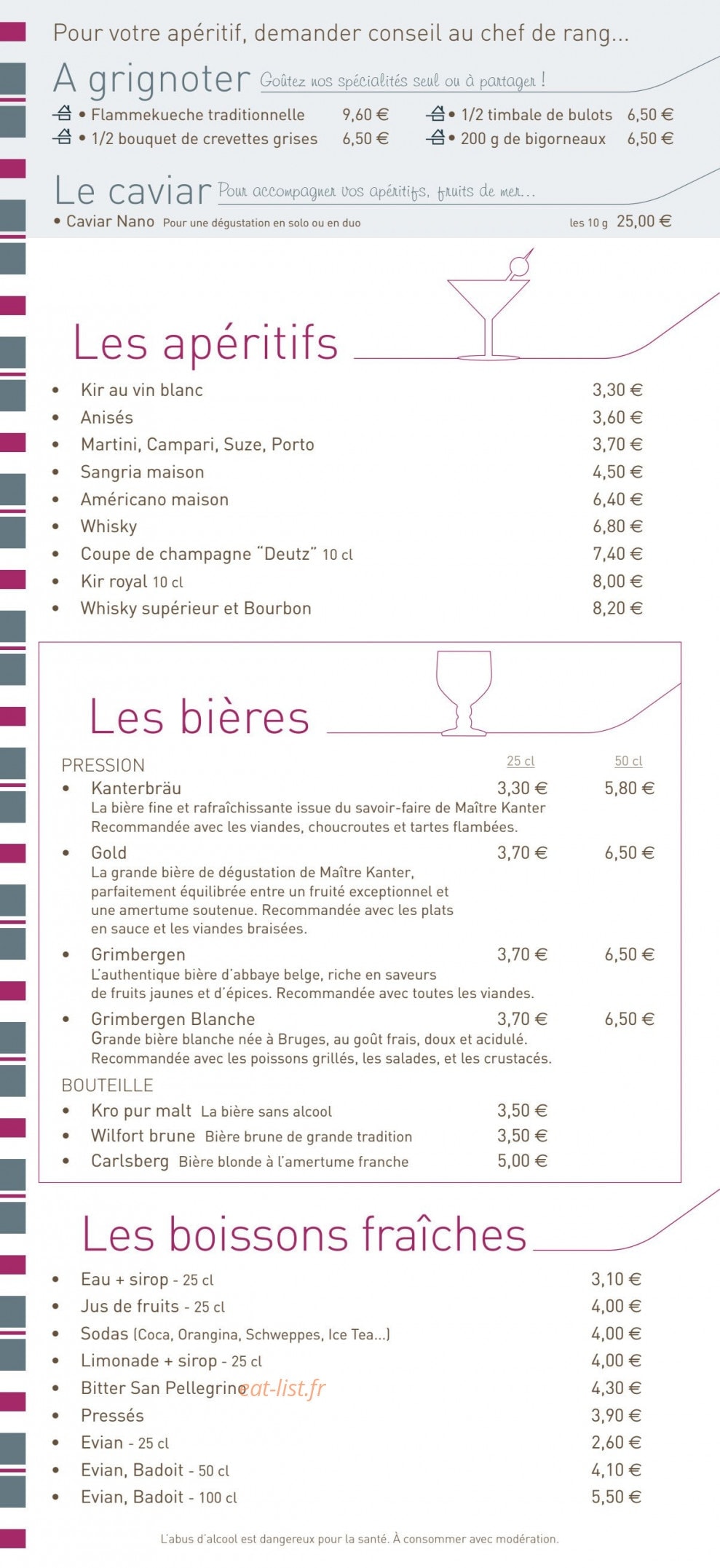 La Taverne de Maitre Kanter — carte page 8