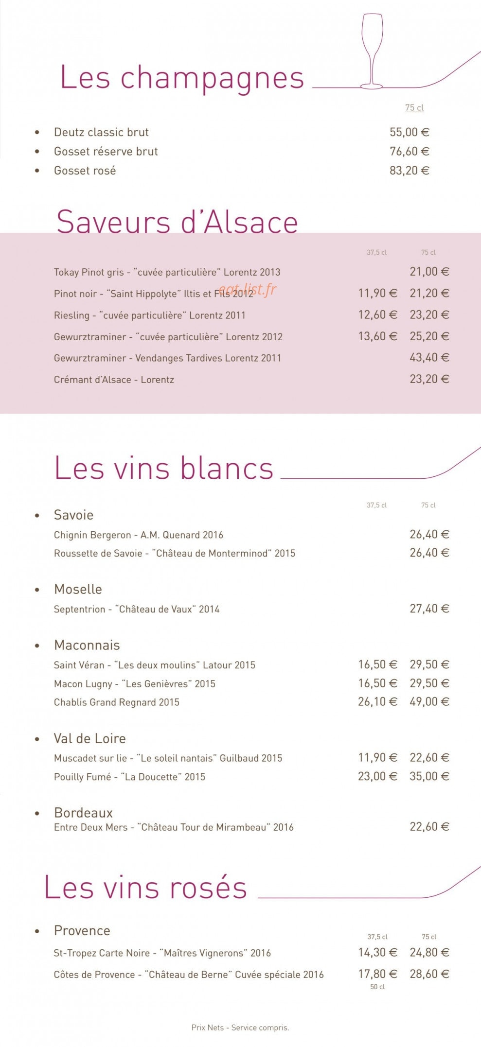 La Taverne de Maitre Kanter — carte page 9