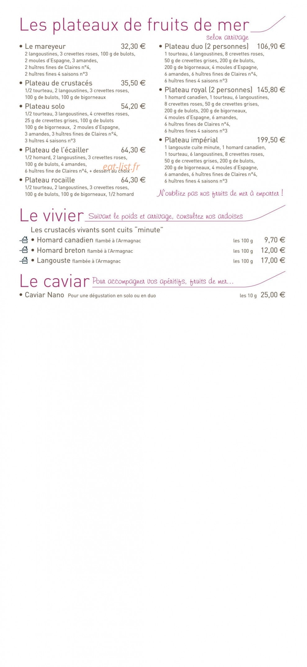 La Taverne de Maitre Kanter — carte page 3