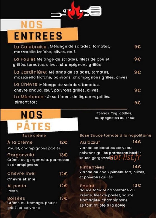 Le Fourneau Grill — carte page 1