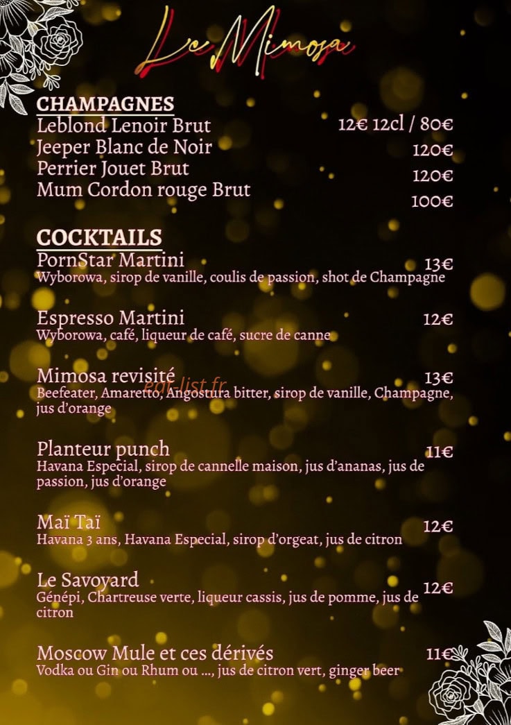 Le Mimosa — carte page 1