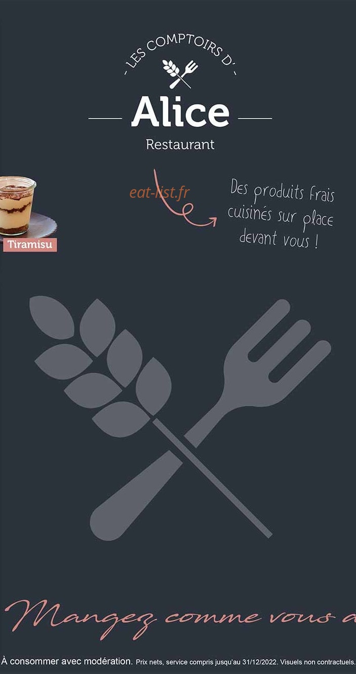 Les Comptoirs d'Alice — carte page 1