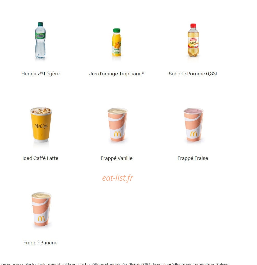 Mc Donald's — carte page 16