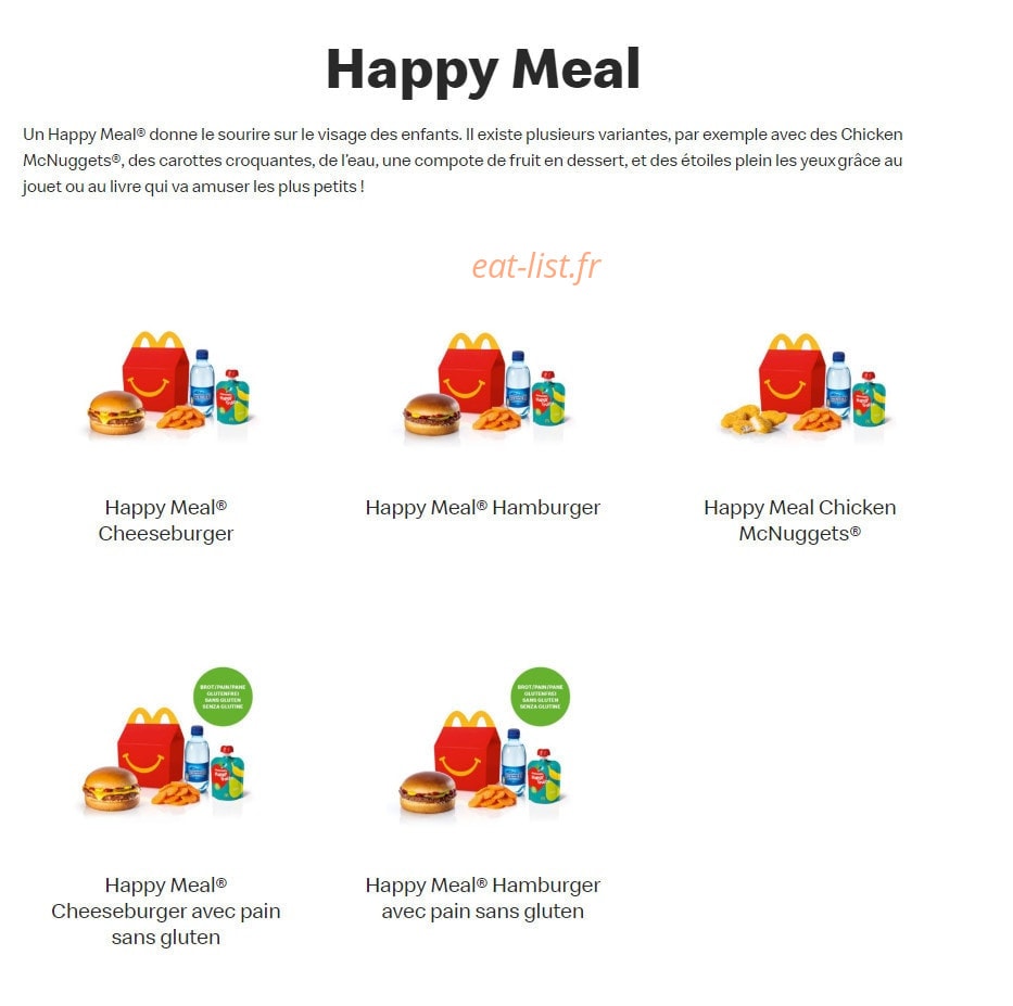 Mc Donald's — carte page 13