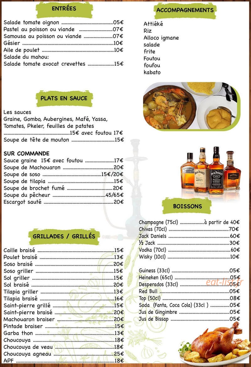 O'saveur d'Afrique — carte page 1