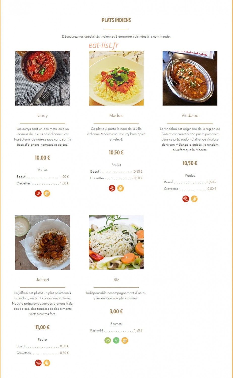 Snack Tandoori de l'Etoile — carte page 3
