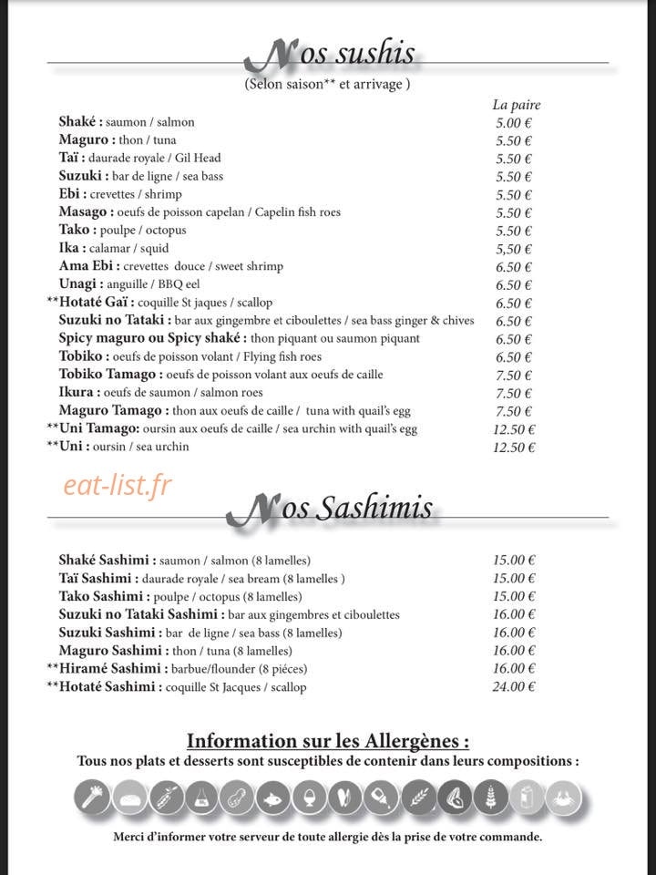 Sushi Raku — carte page 3