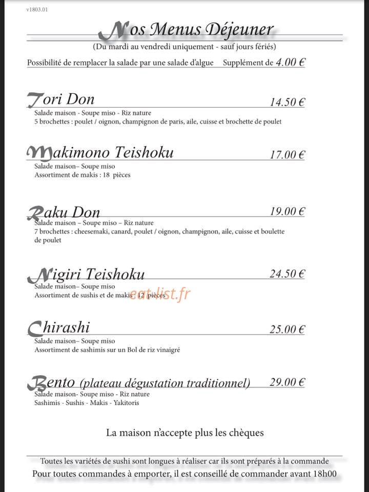 Sushi Raku — carte page 5