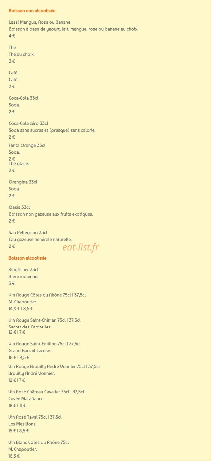 Tandoori Corner — carte page 8