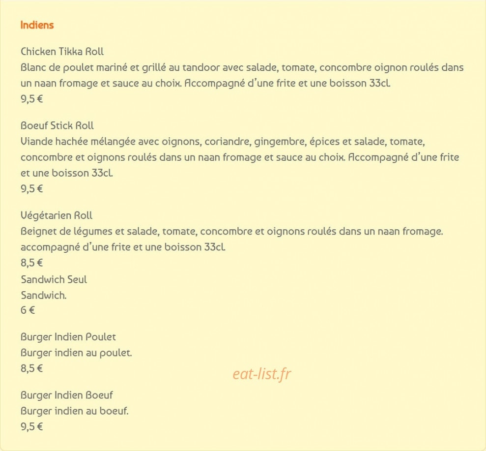 Tandoori Corner — carte page 4