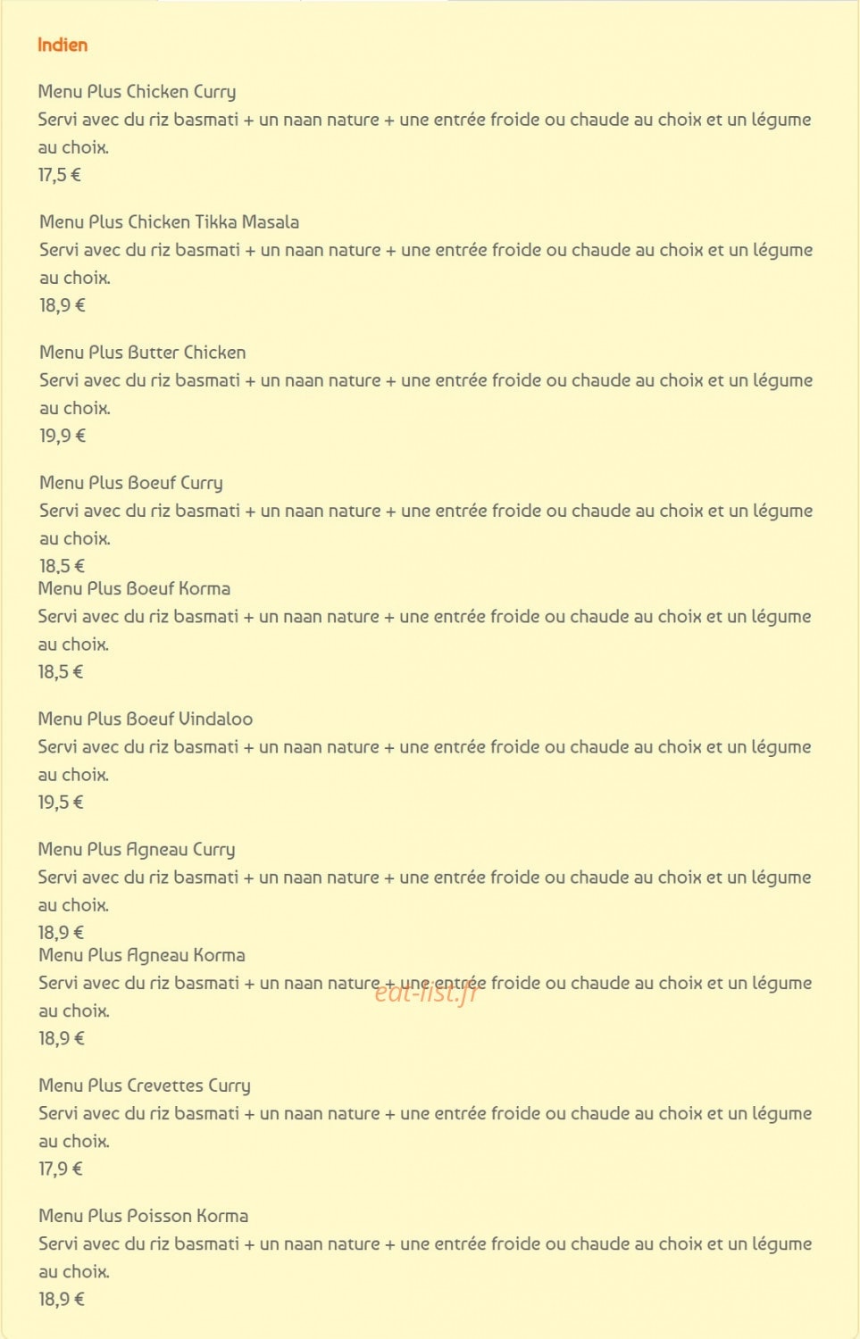 Tandoori Corner — carte page 6
