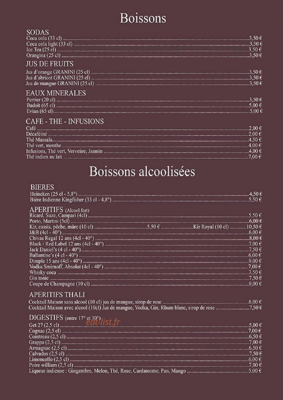 Thali — carte page 8