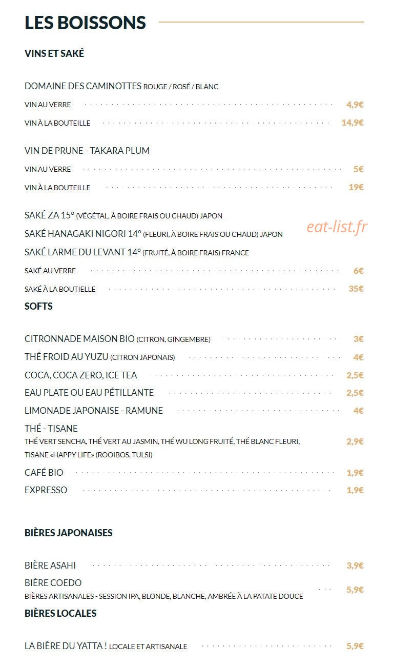 Yatta Ramen — carte page 6