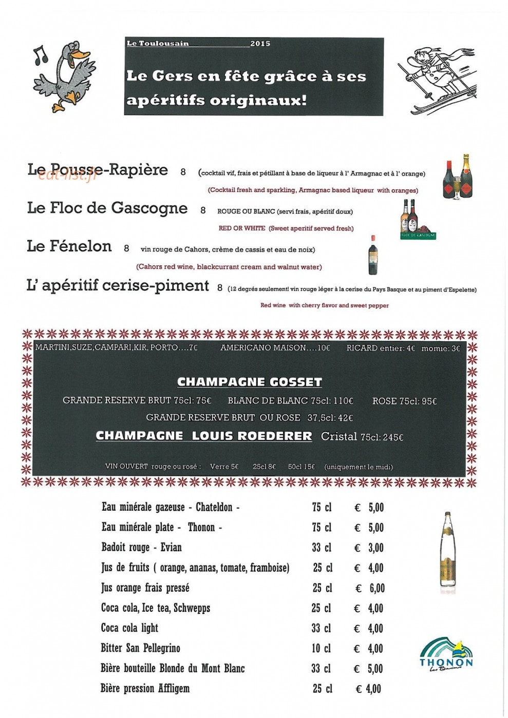 Auberge De maison Rouge — carte page 4