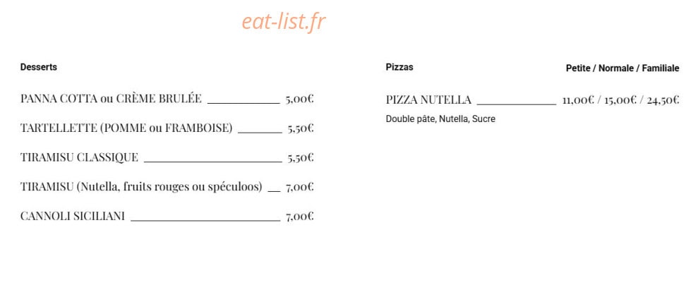 Pizzeria 56 — carte page 10