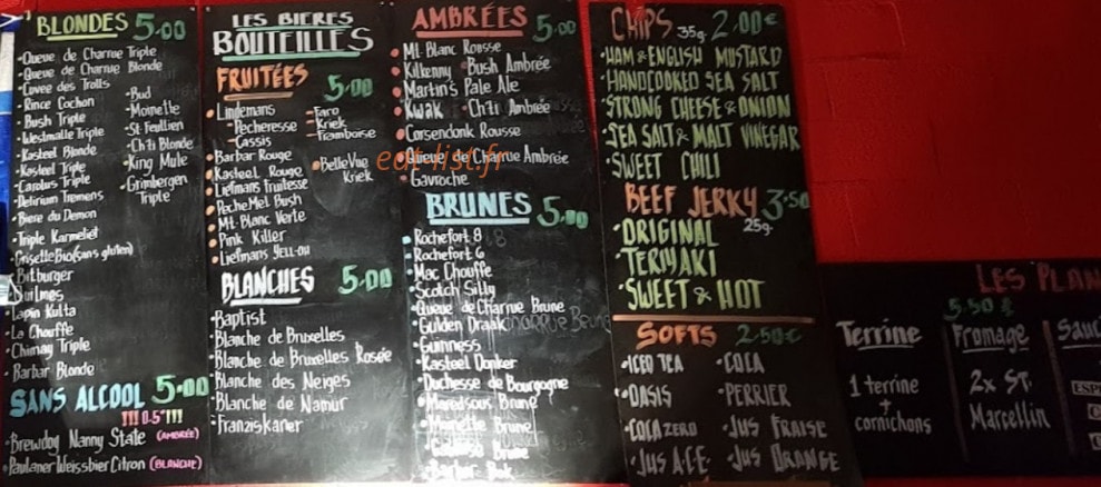 My Beers — carte page 1