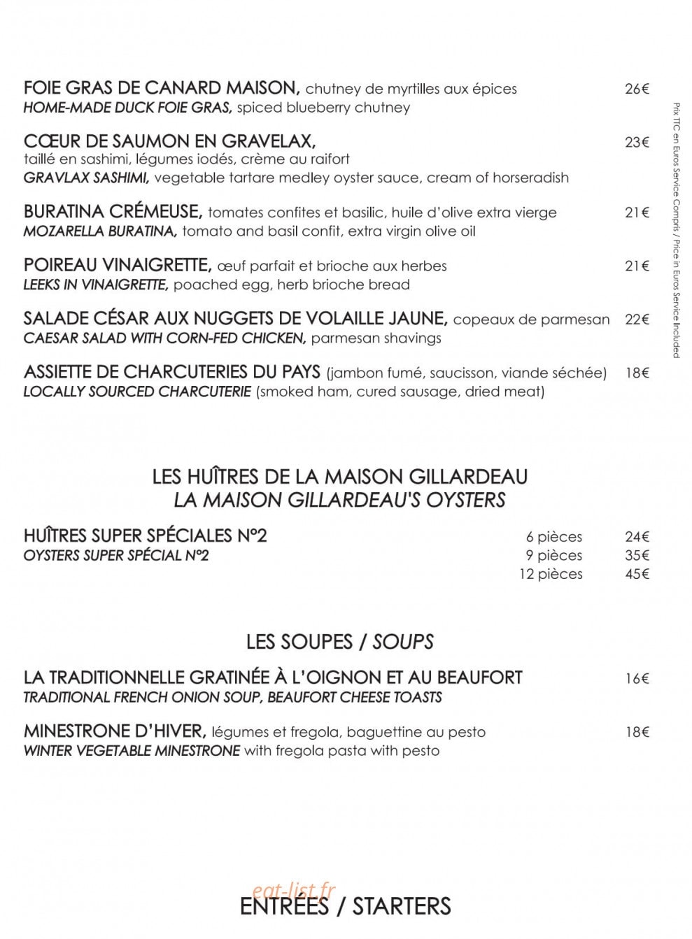 La Fruitière — carte page 4