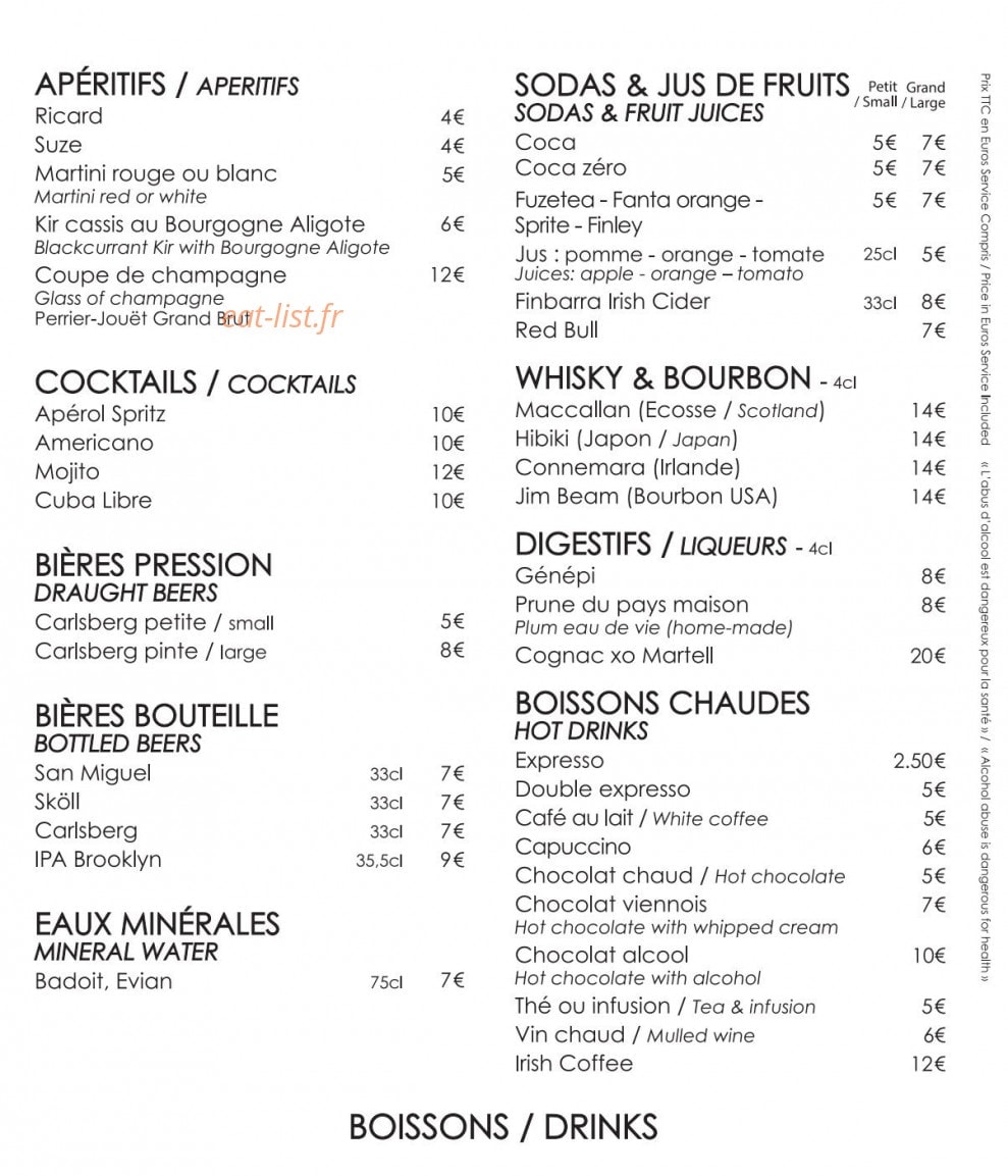 La Fruitière — carte page 2