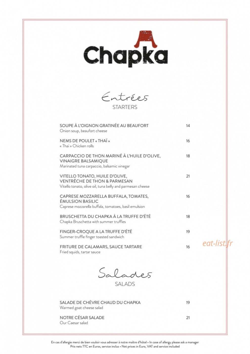 Le Chapka — carte page 1