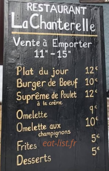 La Chanterelle — carte page 1