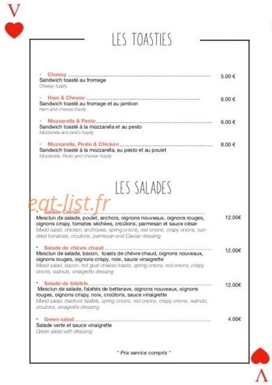 Happy Hours Bar — carte page 2