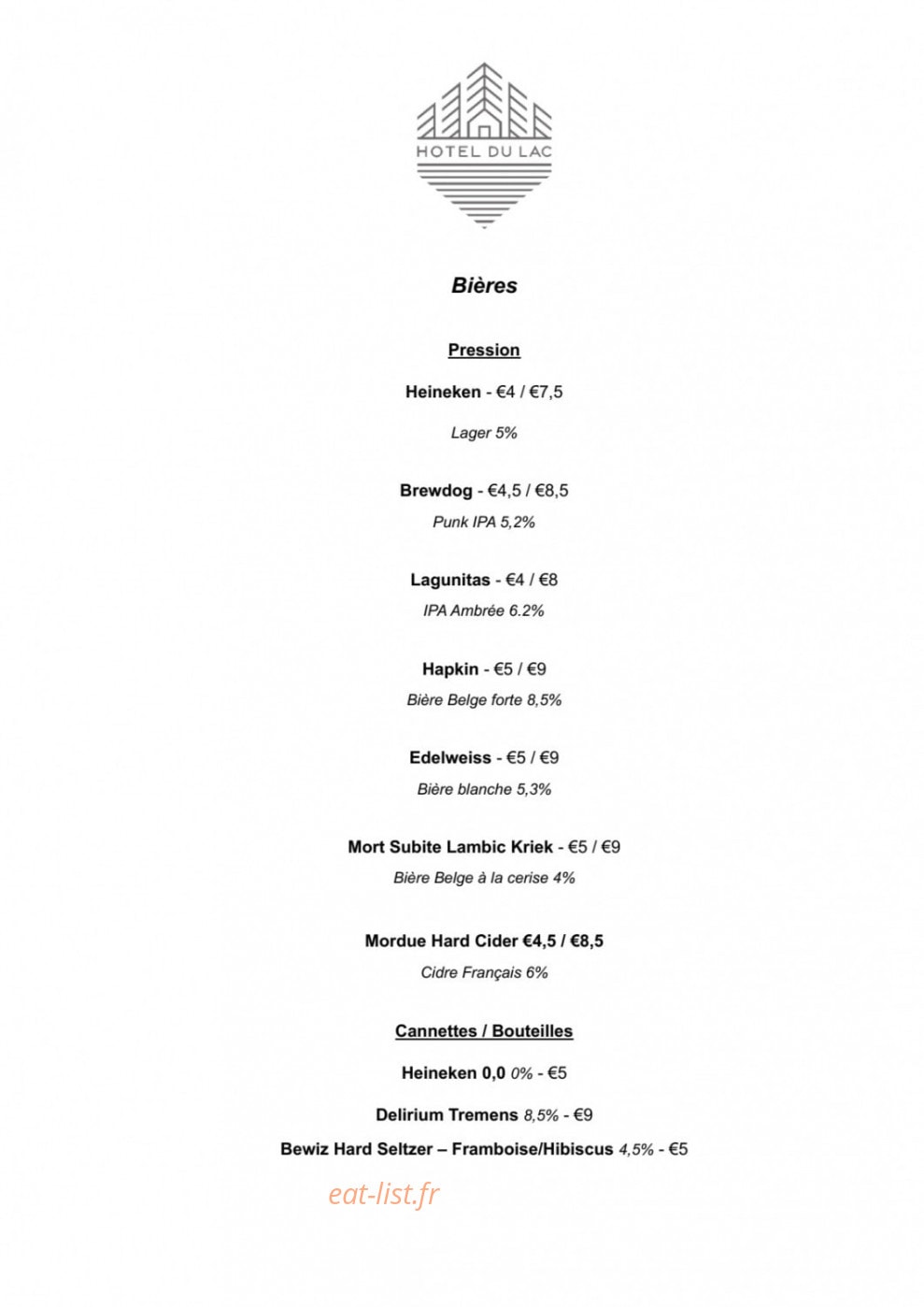 Hotel du lac — carte page 6