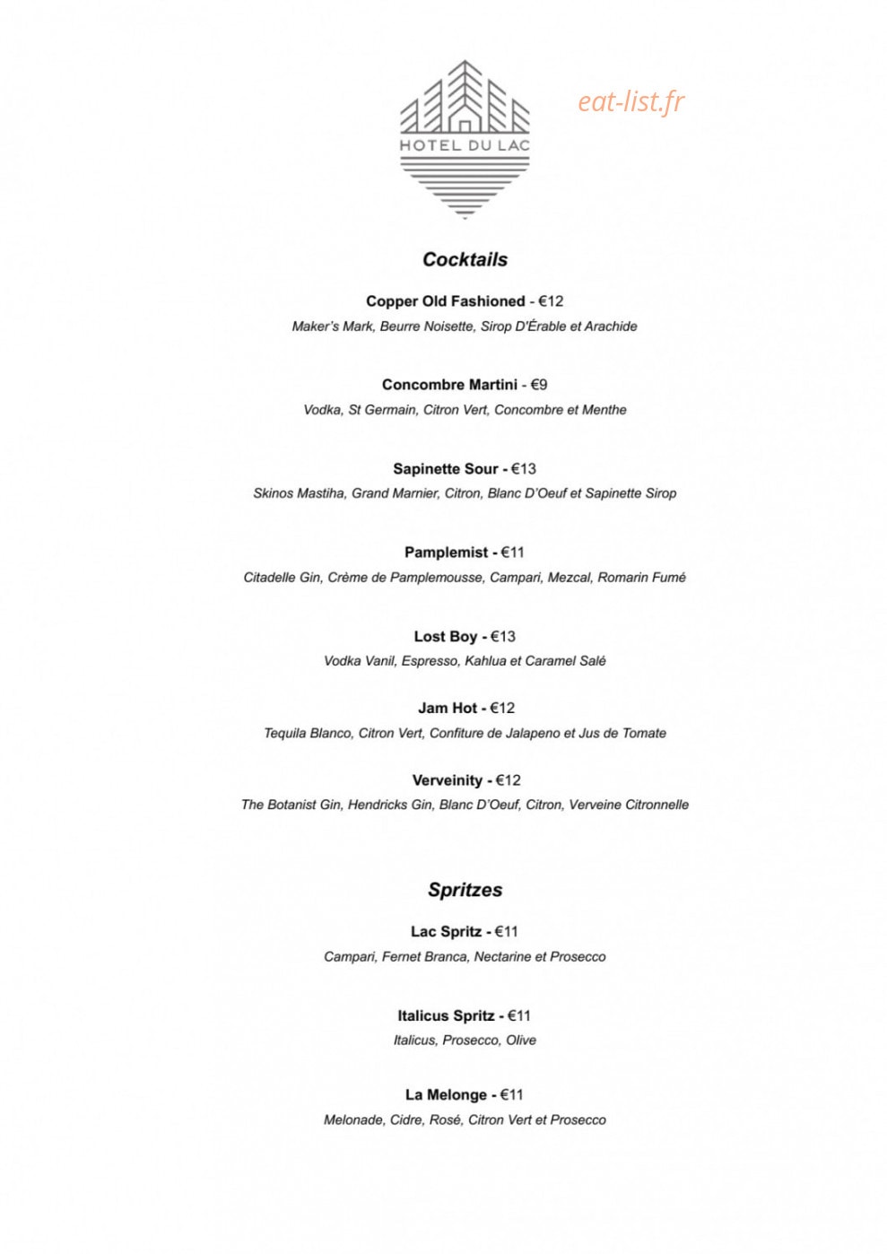 Hotel du lac — carte page 2