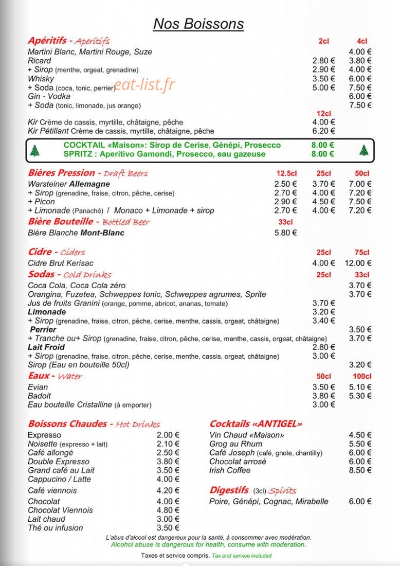 Chez Nannon — carte page 4