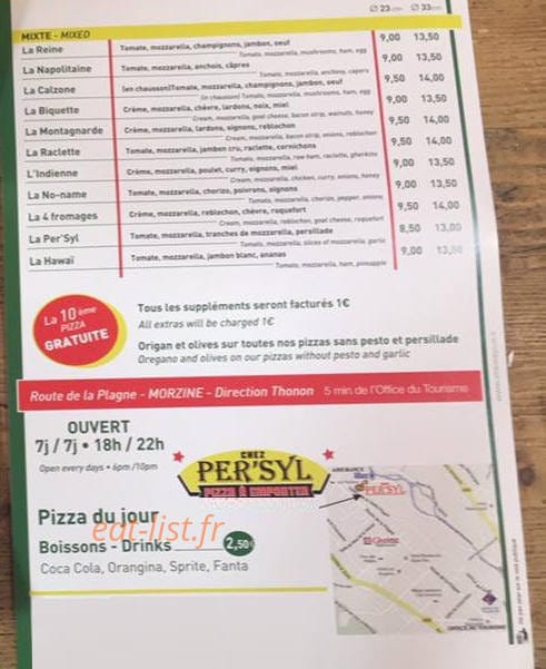 Chez Per'syl — carte page 2
