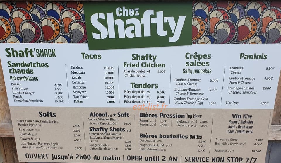 Chez shafty — carte page 1