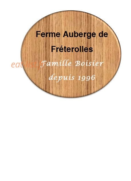 Ferme Auberge de Fréterolles — carte page 1