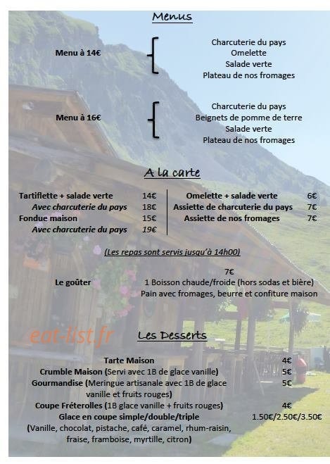 Ferme Auberge de Fréterolles — carte page 2