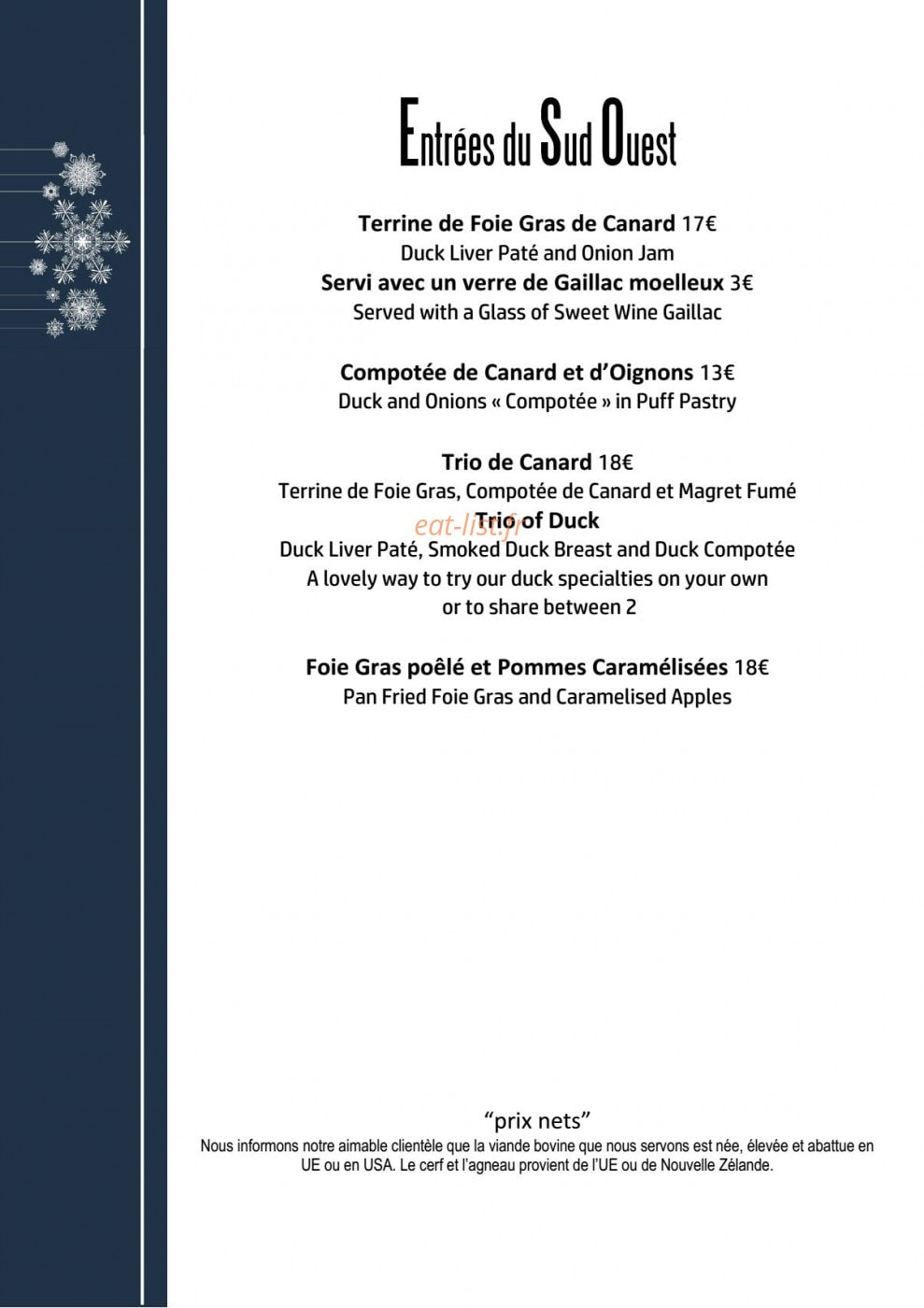 Le Clin d'Oeil — carte page 2