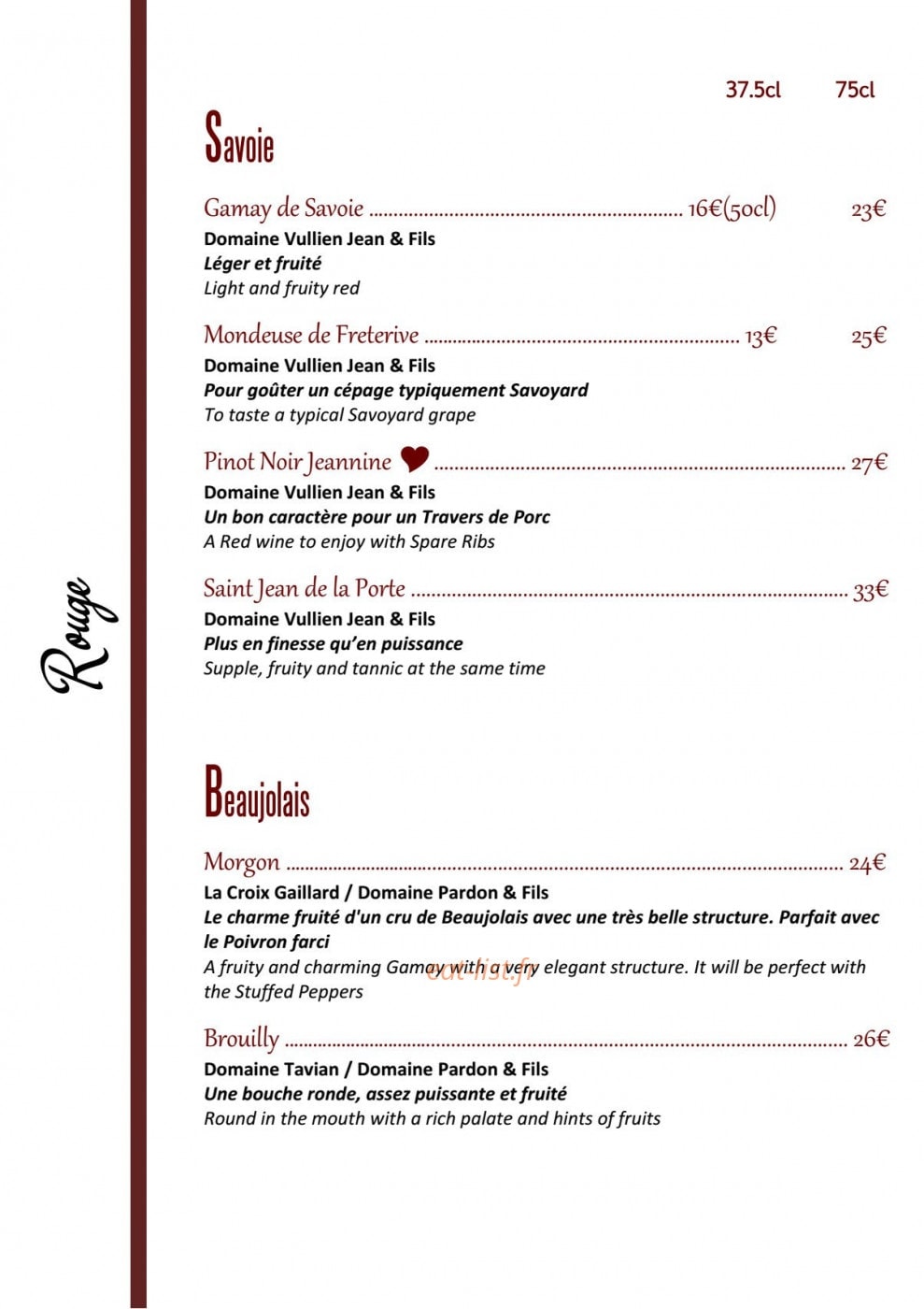 Le Clin d'Oeil — carte page 11