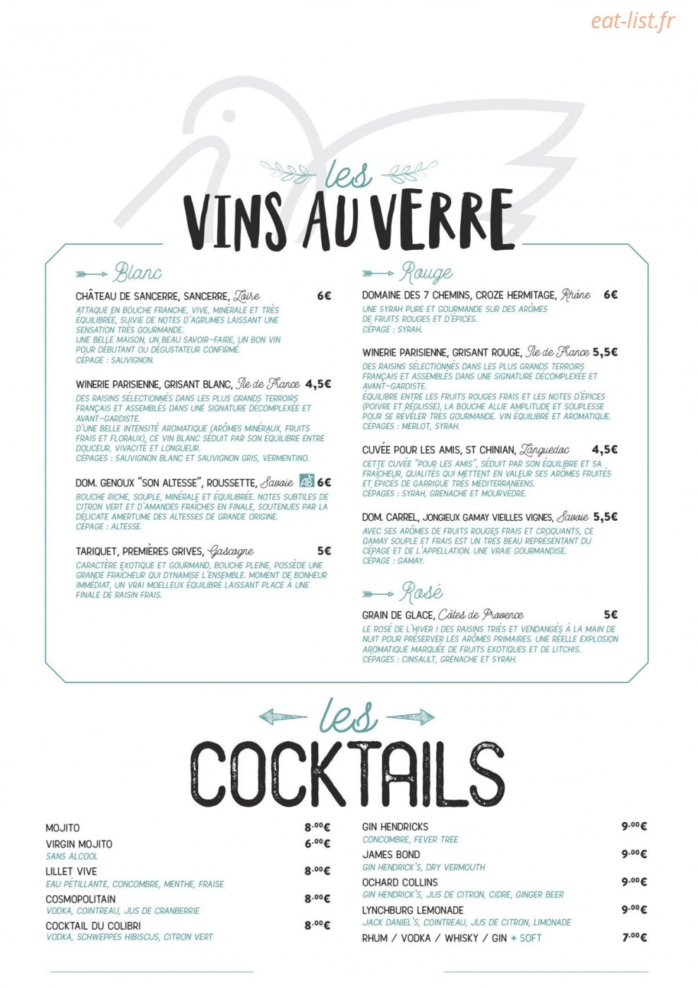 Le Colibri — carte page 10