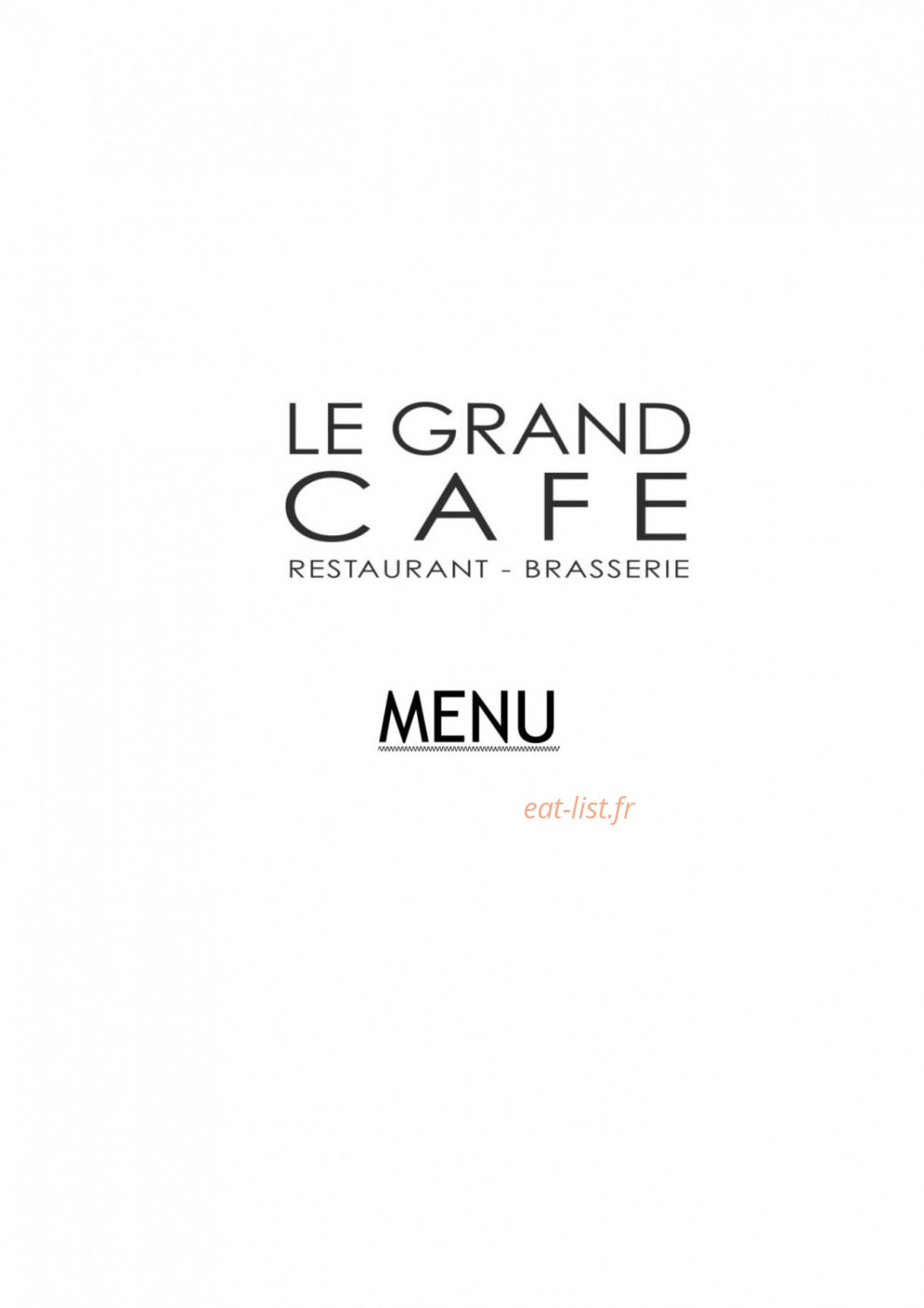 Le Grand Café — carte page 1