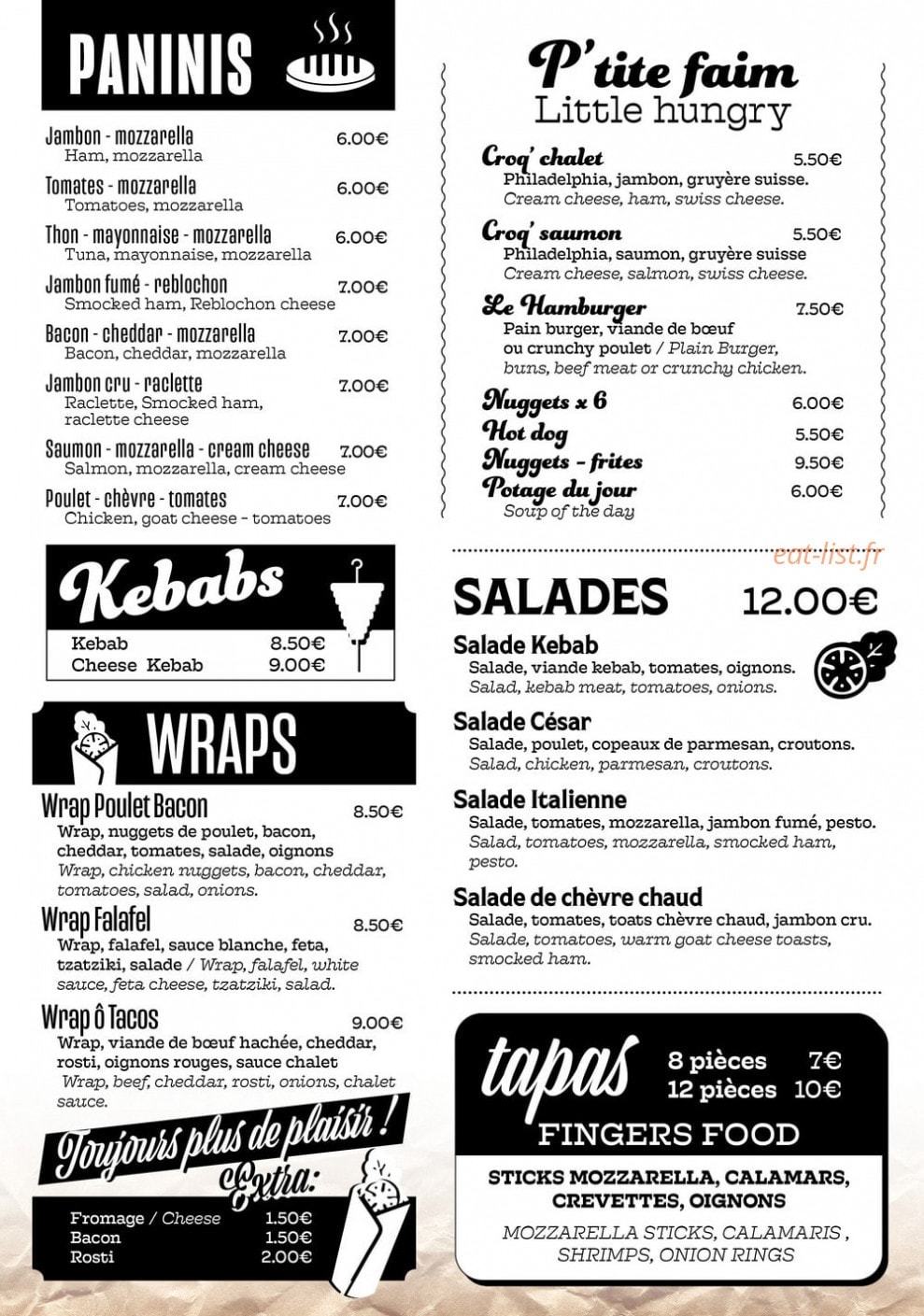 Ô Chalet — carte page 3